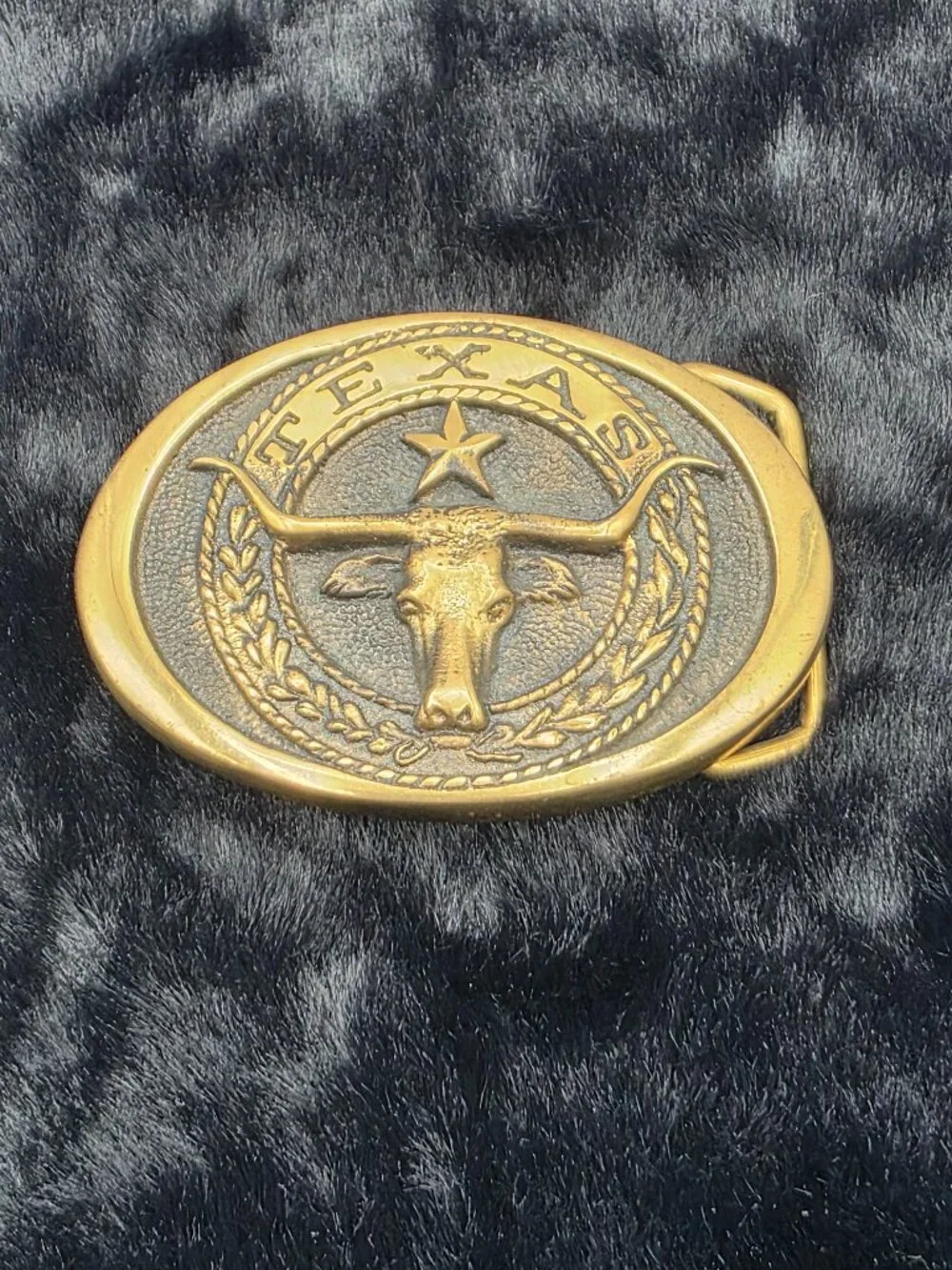 Texas Longhorn Brass Belt Buckle Vintage 1977 Heritage Mint Ltd USA Rare AE12636